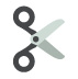 A scissors emoji