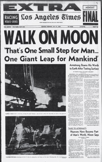 Moon landing newspaper