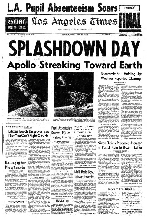 Apollo missions newspaper